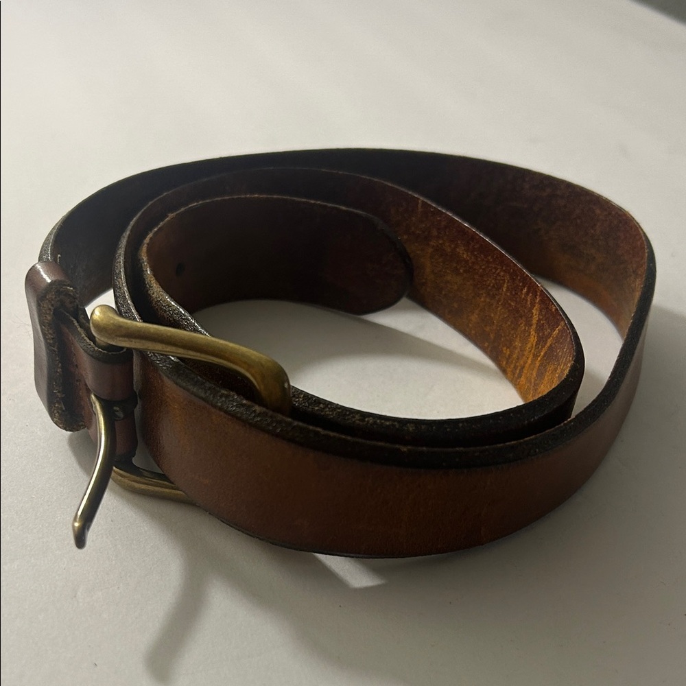 Eddie Bauer Brown Leather Men's Belt - Picture 2 of 6